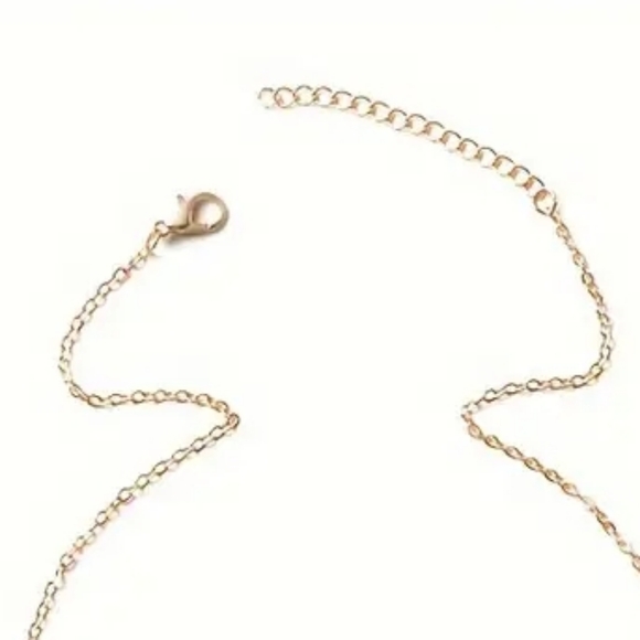 Golden Palm Tree 🌴 Pendant Necklace with Rhinestones - Picture 4 of 4